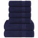 VIDAXL 6-Stück-Handtuchset 360 g m² 100% Baumwollmarine Blau