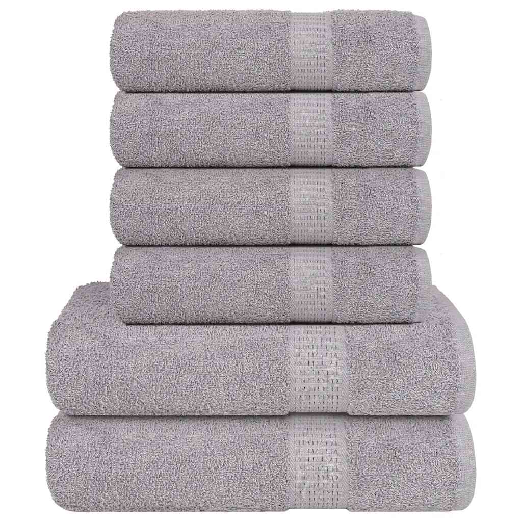 VIDAXL 6-teiliger Handtuchset 360 g m² 100% Baumwollbraun