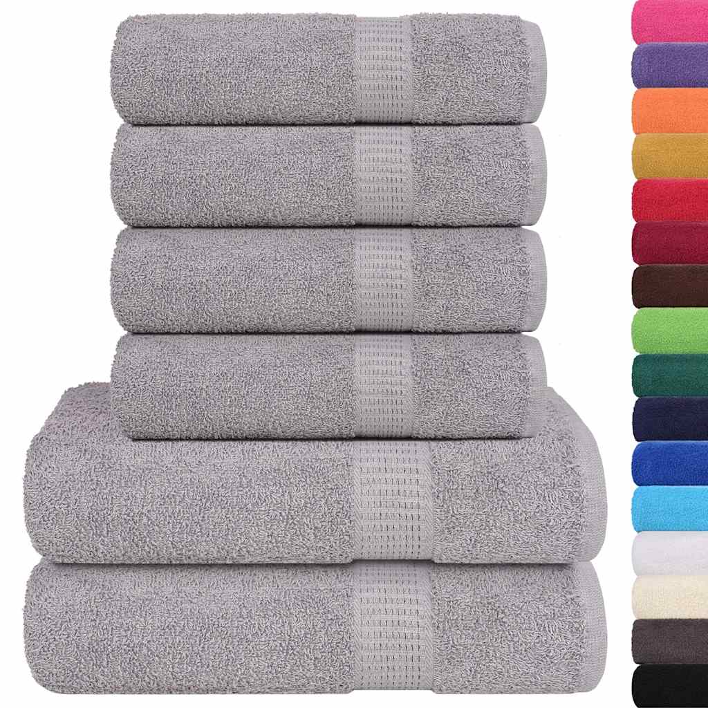 VIDAXL 6-teiliger Handtuchset 360 g m² 100% Baumwollbraun