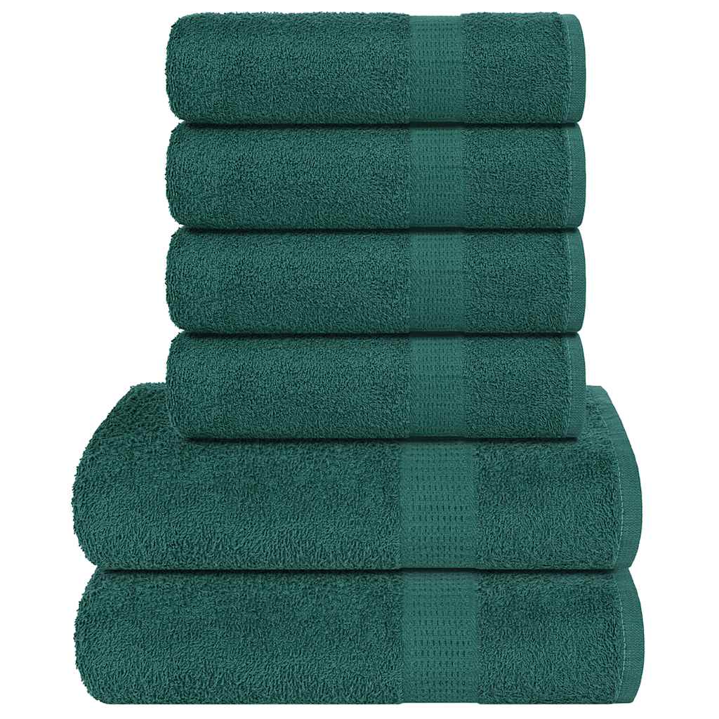 VIDAXL 6-teiliger Handtuchset 360 g m² 100% Baumwollgrün