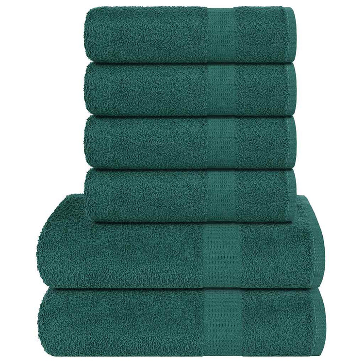 VIDAXL 6-teiliger Handtuchset 360 g m² 100% Baumwollgrün