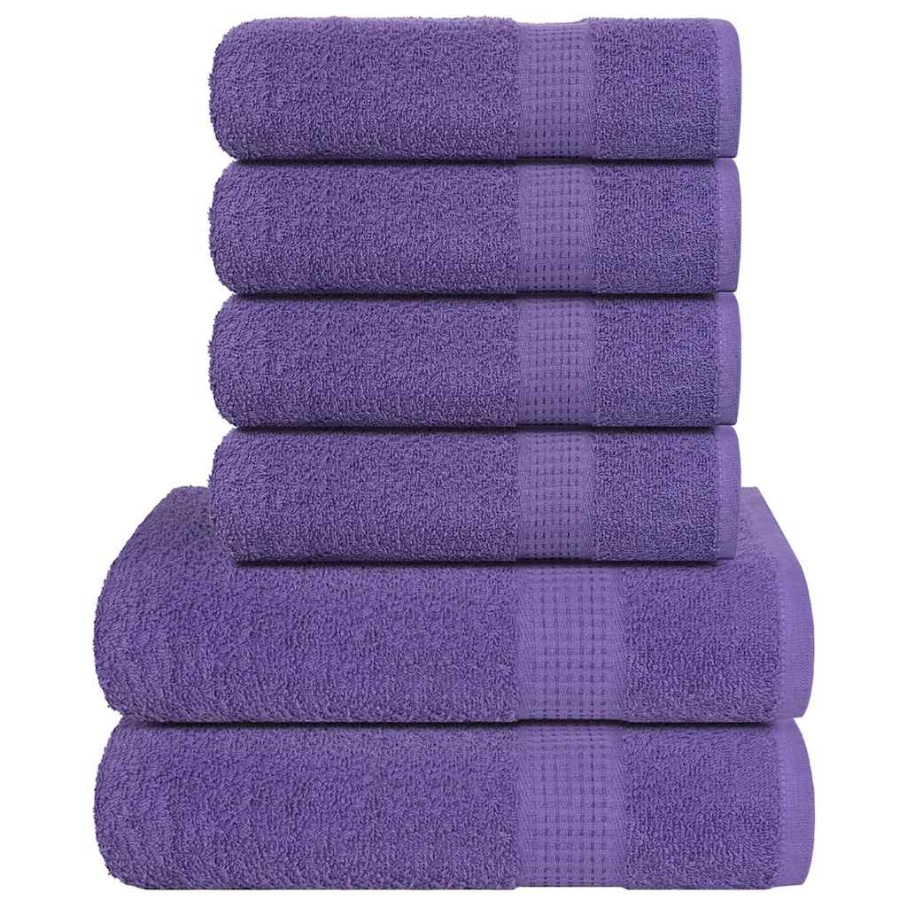 VIDAXL 6-teiliger Handtuchset 360 g m² 100% Baumwollviolett