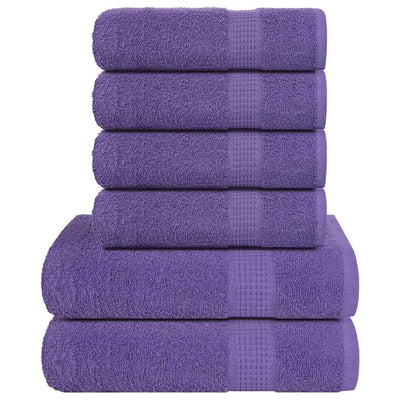VIDAXL 6-teiliger Handtuchset 360 g m² 100% Baumwollviolett