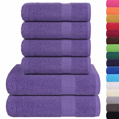 VIDAXL 6-teiliger Handtuchset 360 g m² 100% Baumwollviolett