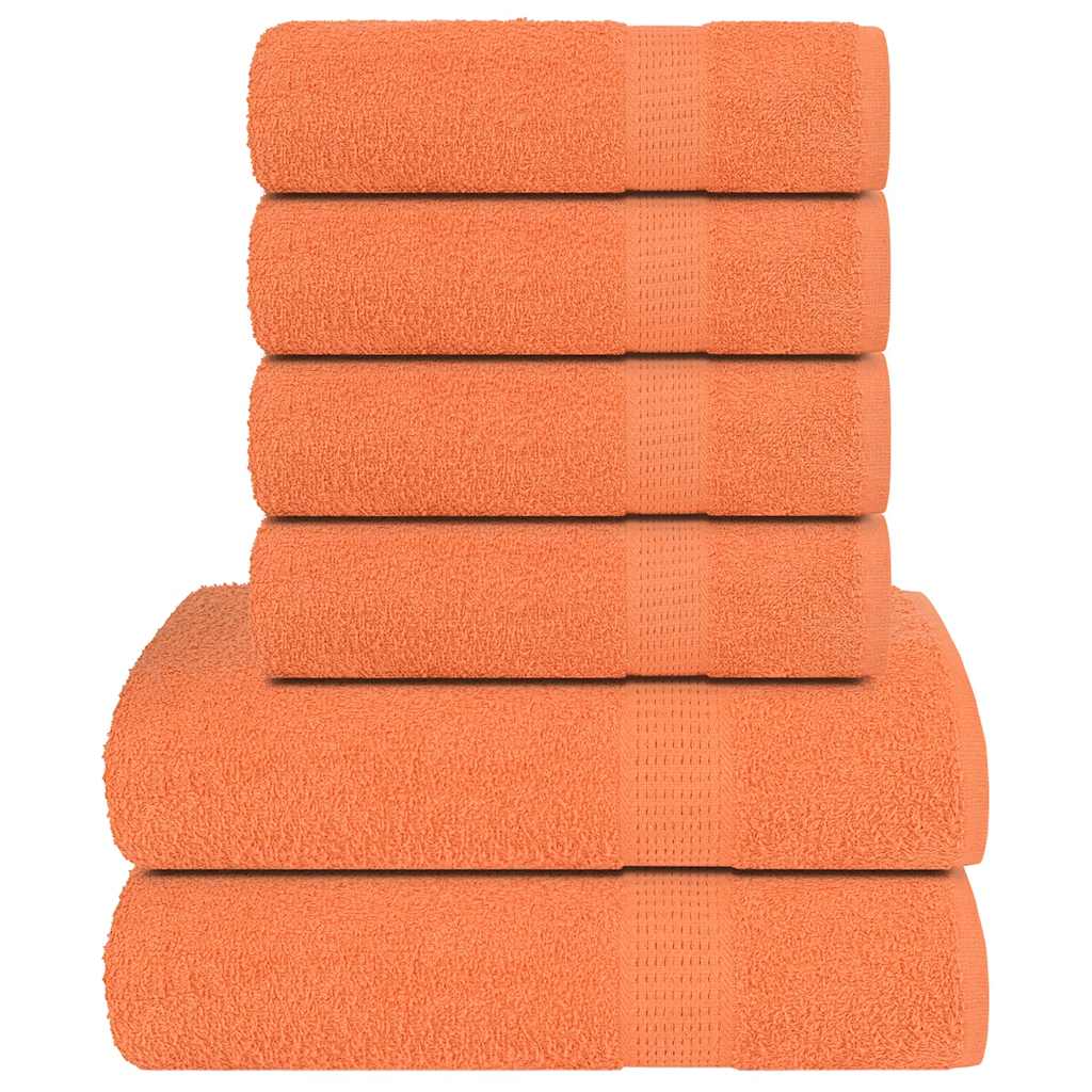 VIDAXL 6-Stück-Handtuchset 360 g m² 100% Baumwollorange