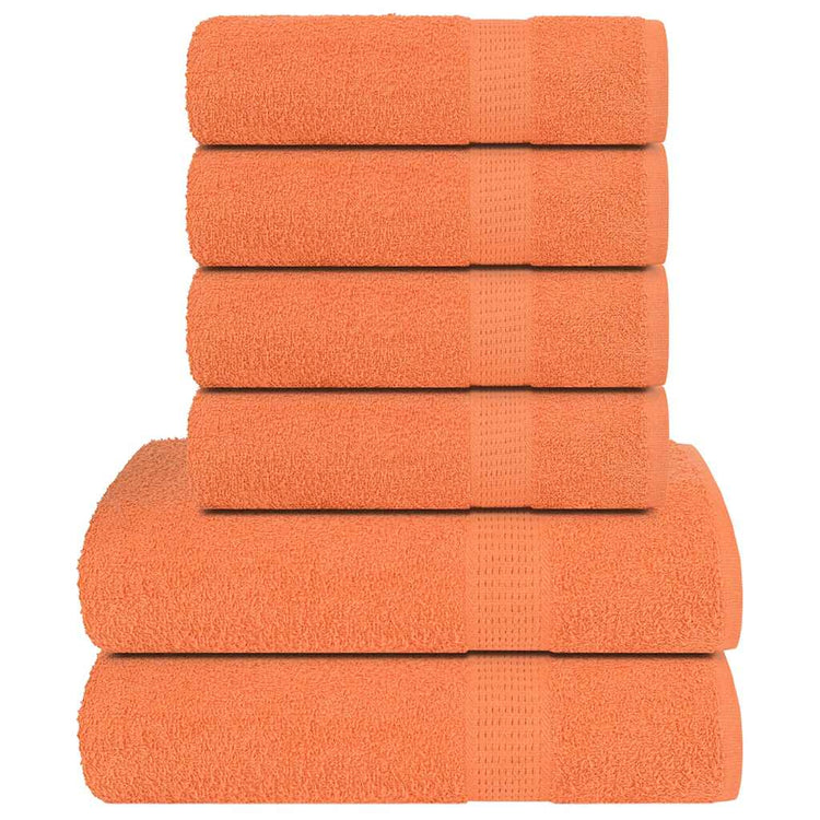 VIDAXL 6-Stück-Handtuchset 360 g m² 100% Baumwollorange