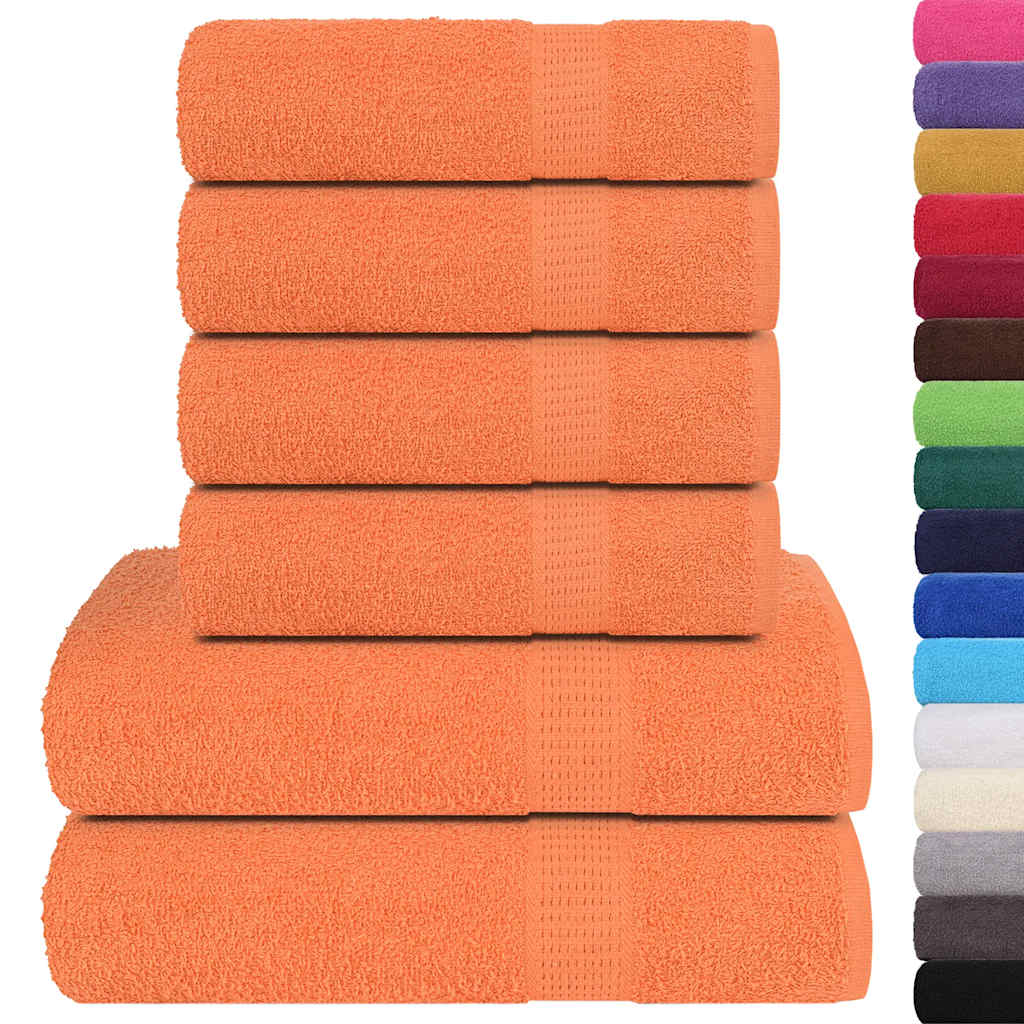 VIDAXL 6-Stück-Handtuchset 360 g m² 100% Baumwollorange