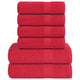 VIDAXL 6-teiliger Handtuchset 360 g m² 100% Baumwollrot