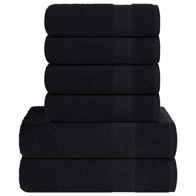 VIDAXL 6-teiliger Handtuchset 360 g m² 100% Baumwollschwarz