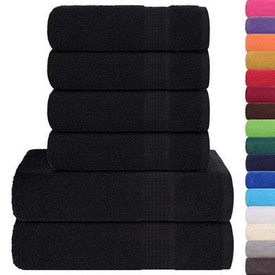 VIDAXL 6-teiliger Handtuchset 360 g m² 100% Baumwollschwarz