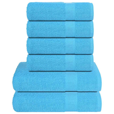 VIDAXL 6-Stück-Handtuchset 360 g m² 100% Baumwolltürkis