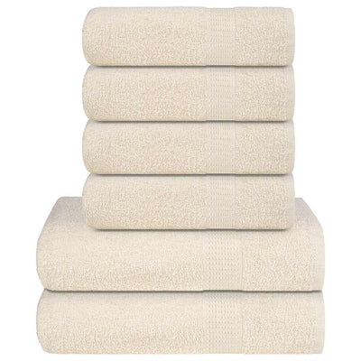 VIDAXL 6-teiliger Handtuchset 360 g m² 100% Baumwollcremefarbe
