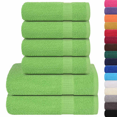 VIDAXL 6-teiliger Handtuchset 360 g m² 100% Baumwollapfelgrün