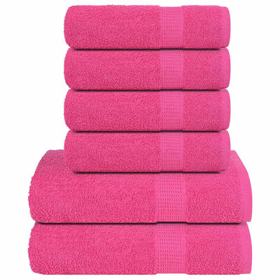 Vidaxl 12-teiliges Handtuchset 360 g m² 100% Baumwollrosa