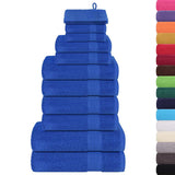 Vidaxl 12-teiliges Handtuchset 360 g m² 100% Baumwollblau - afbeelding 3