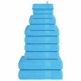 VIDAXL 12-teiliger Handtuchset 360 g m² 100% Baumwolltürkis - afbeelding 2