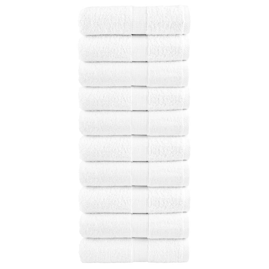 VidaXL Gästehandtücher Solund 10 St. 600 g m² 30x50 cm weiß