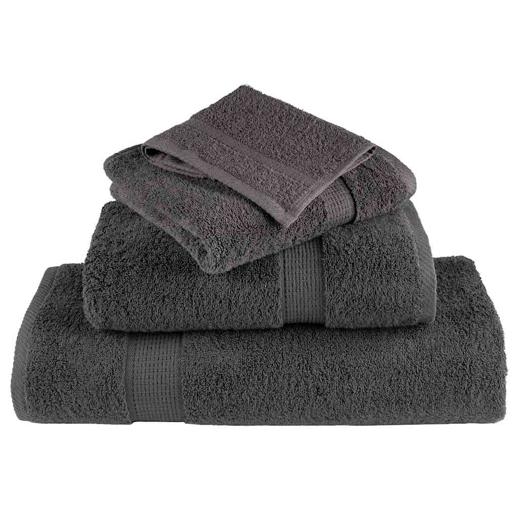 Vidaxxl Gästehandtuch einfarbig anthrazit 550 g/qm