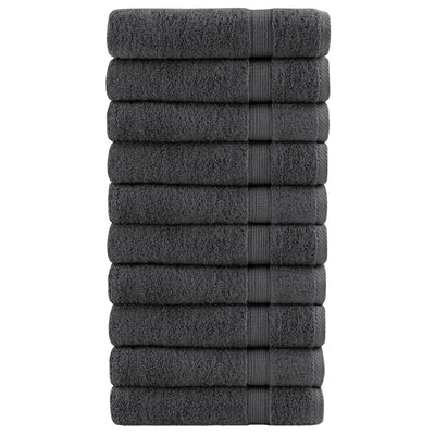 Vidaxl -Handtücher Solund 10 Stk 600 g m² 100x150 cm Anthrazitfarbe