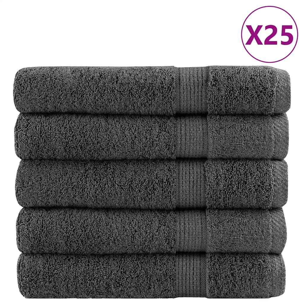 Vidaxl -Handtücher Solund 25 Stk 600 g m² 30 x 50 cm Anthrazitfarbe