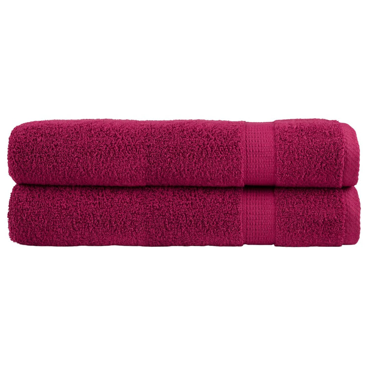 Vidaxl Sauna -Tücher Solund 2 PCs 600 g m² 80x200 cm Bordeaux rot