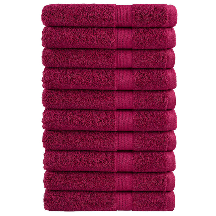 Vidaxl -Handtücher Solund 10 ST 600 g m² 100x200 cm Bordeaux rot