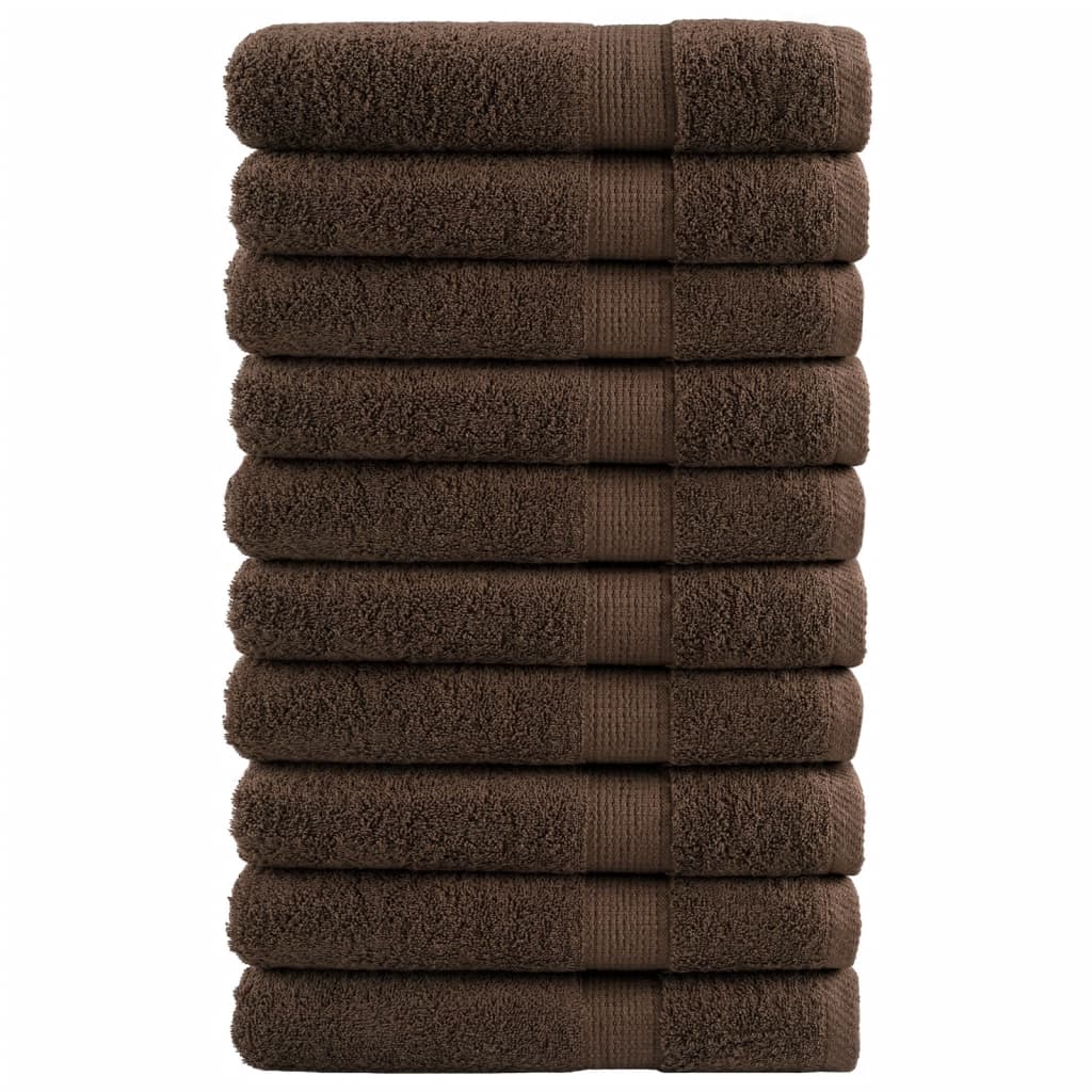 Vidaxl -Handtücher Solund 10 Stk 600 g m² 100x200 cm Braun