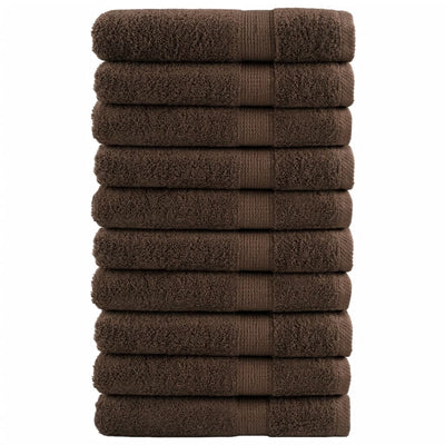 Vidaxl -Handtücher Solund 10 Stk 600 g m² 100x200 cm Braun