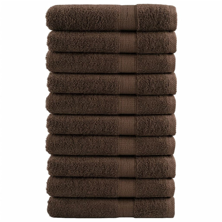 Vidaxl -Handtücher Solund 10 Stk 600 g m² 100x200 cm Braun