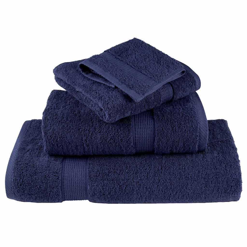 VidaXL Gästehandtuch einfarbig marineblau 550 g/m²