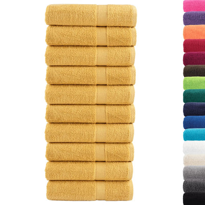 Vidaxl Badetücher Solund 10 St 600 g m² 100x150 cm Gold gefärbt