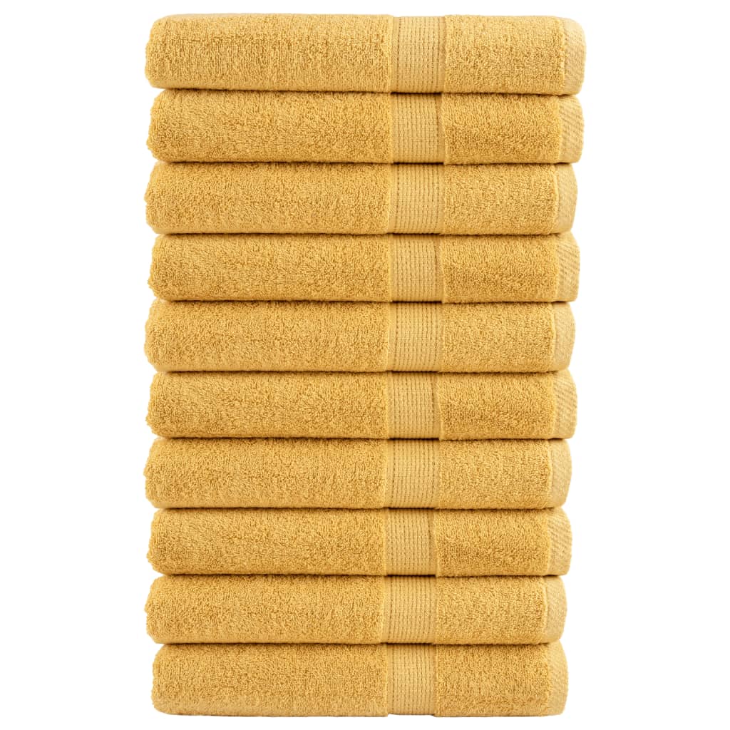 Vidaxl Sauna -Tücher Solund 10 Stk 600 g m² 80x200 cm Goldfarbe