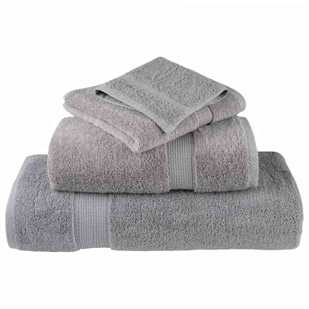 VidaXL Gästehandtuch einfarbig grau 550 g/qm