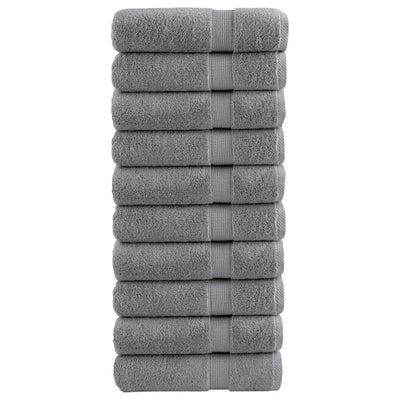 Vidaxl -Handtücher Solund 10 Stk 600 g m² 50 x 100 cm Grau