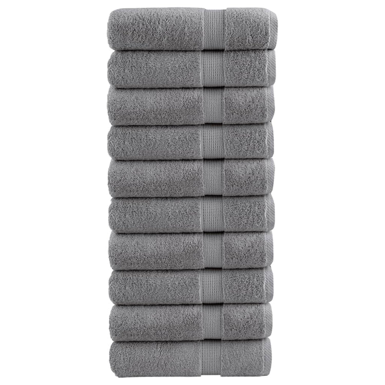 Vidaxl -Handtücher Solund 10 Stk 600 g m² 50 x 100 cm Grau