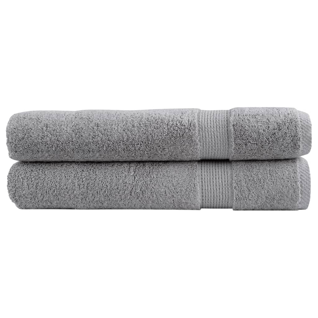 Vidaxl Sauna -Tücher Solund 2 PCs 600 g m² 80x200 cm grau
