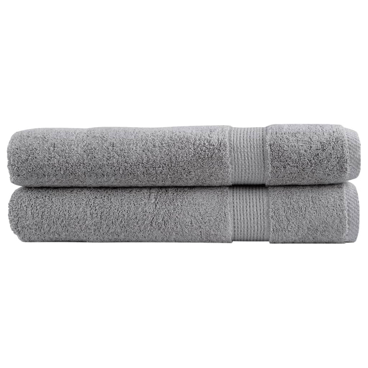 Vidaxl Sauna -Tücher Solund 2 PCs 600 g m² 80x200 cm grau