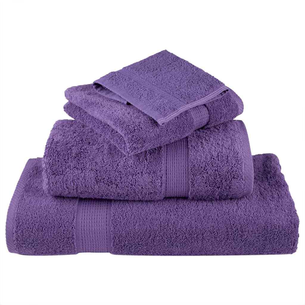 VidaXL Gästehandtuch einfarbig lila 550 g/m²
