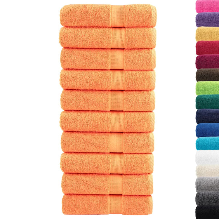VIDAXL -Handtücher Solund 10 ST 600 g m² 50 x 100 cm Orange