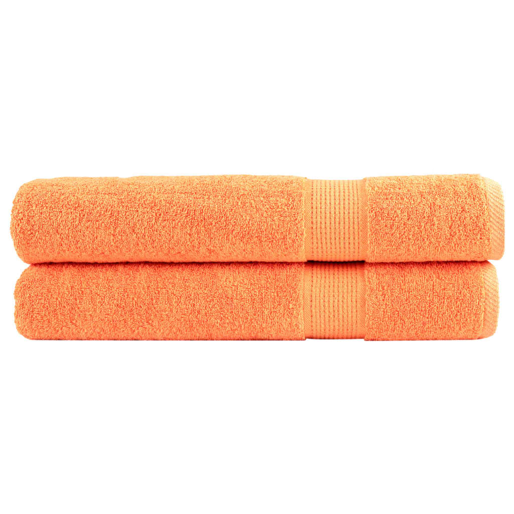 Vidaxl -Handtücher Solund 2 PCs 600 g m² 100x200 cm Orange