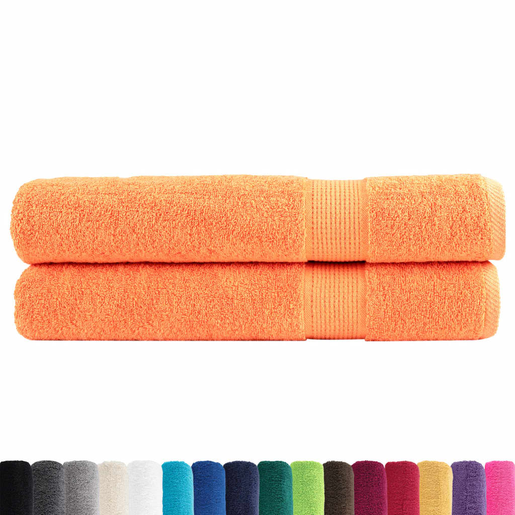 Vidaxl -Handtücher Solund 2 PCs 600 g m² 100x200 cm Orange
