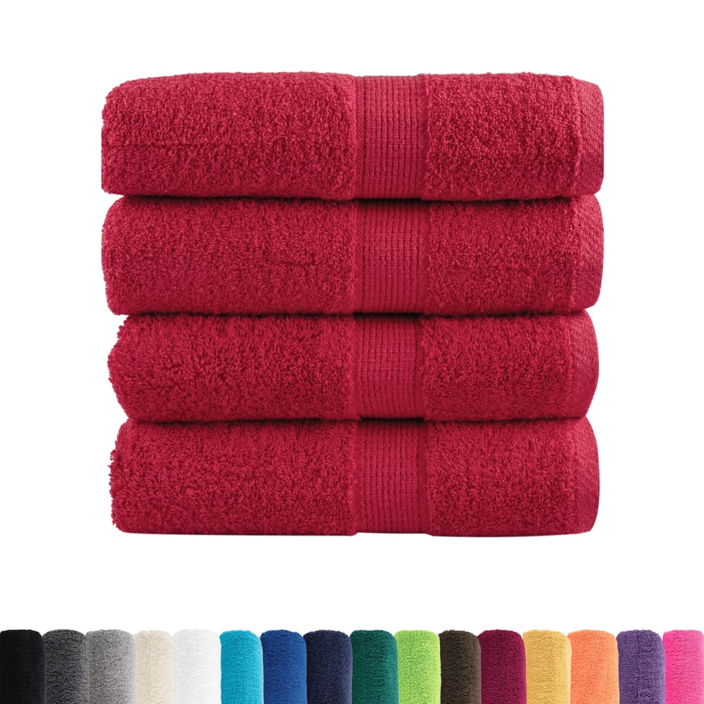Vidaxl Gäste Wipes Solund 4 PCs 600 g m² 30 x 30 cm rot