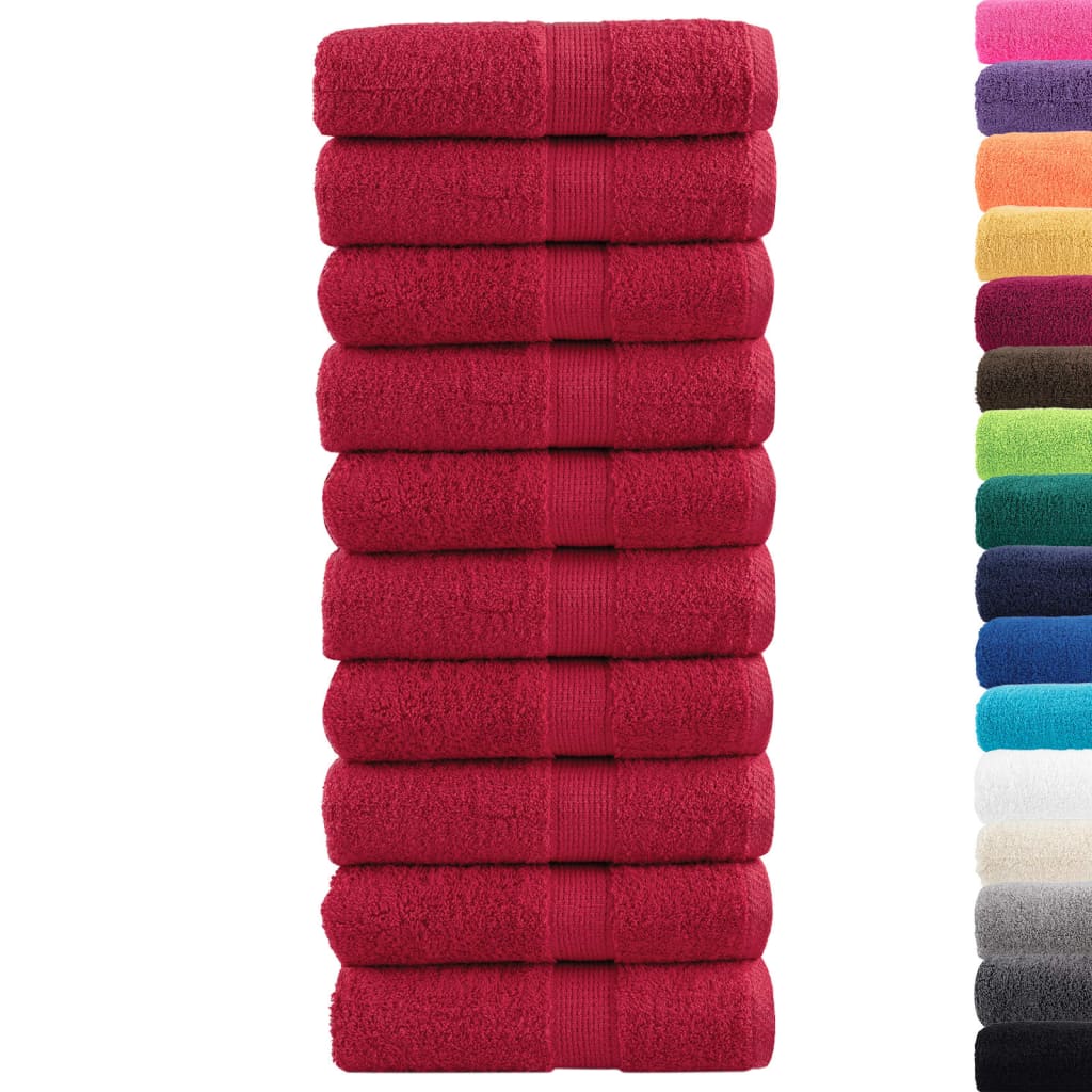 Vidaxl Gäste Wipes Solund 10 PCs 600 g m² 30 x 30 cm rot