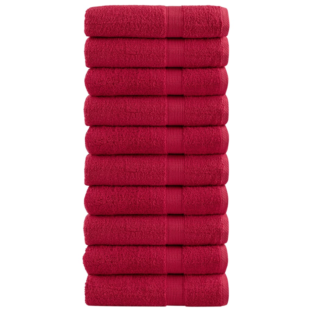 Vidaxl -Handtücher Solund 10 ST 600 g m² 50 x 100 cm Rot
