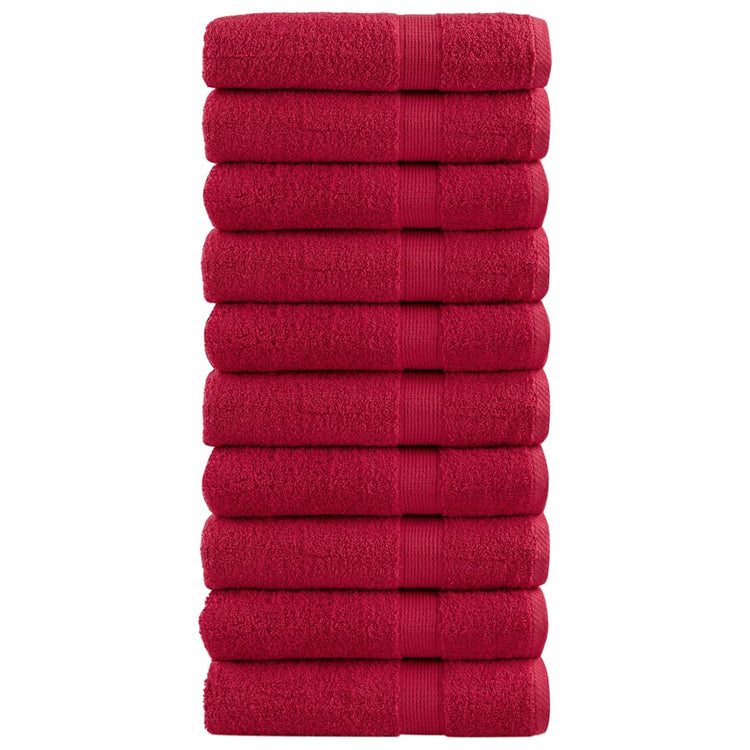 Vidaxl -Handtücher Solund 10 ST 600 g m² 50 x 100 cm Rot