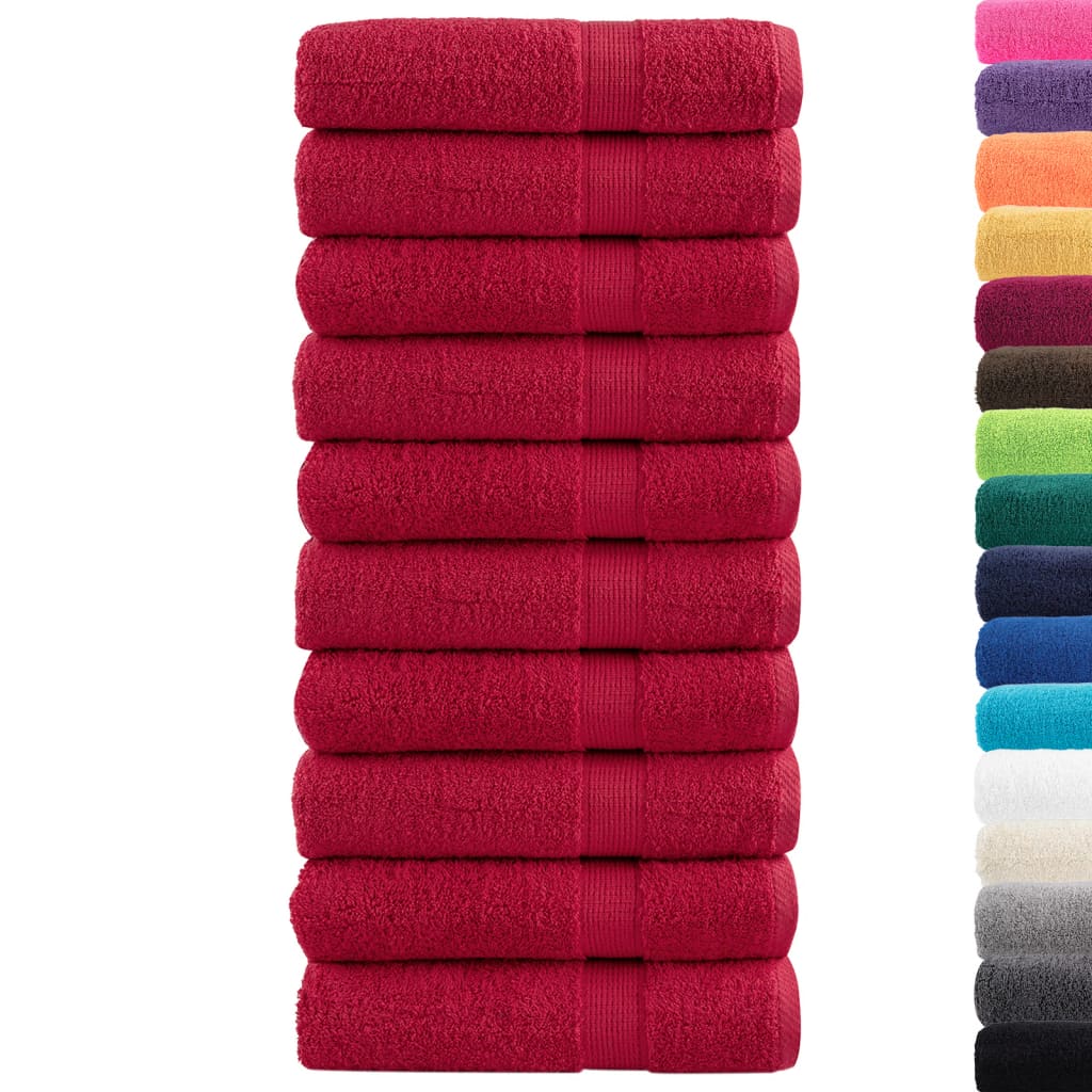 Vidaxl -Handtücher Solund 10 ST 600 g m² 50 x 100 cm Rot