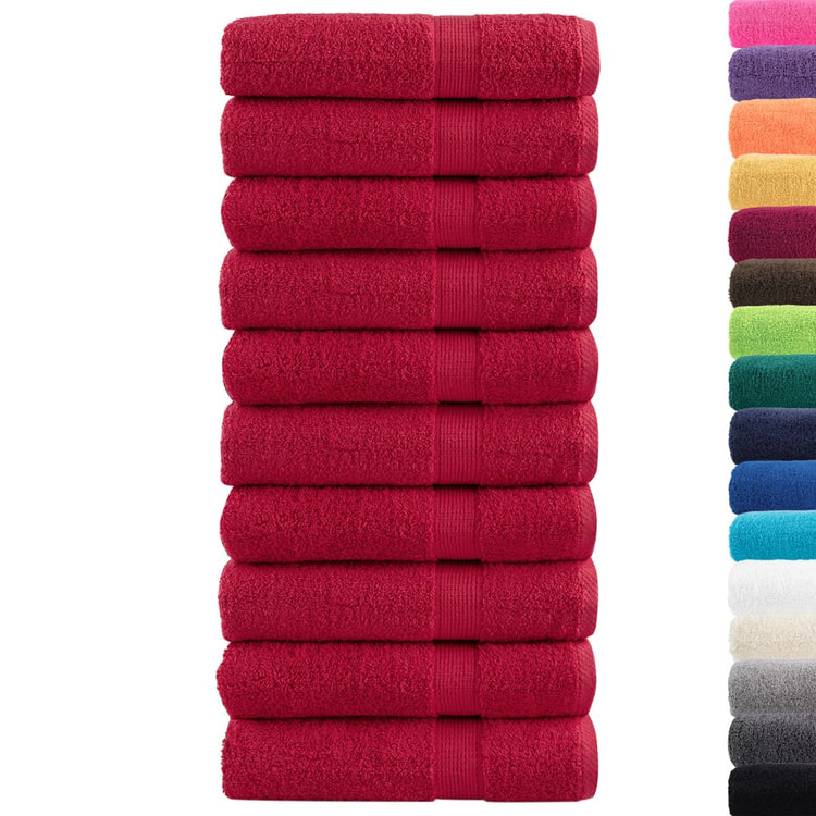 Vidaxl -Handtücher Solund 10 ST 600 g m² 50 x 100 cm Rot