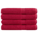 Vidaxl Sauna -Tücher Solund 4 PCs 600 g m² 80x200 cm rot - afbeelding 2