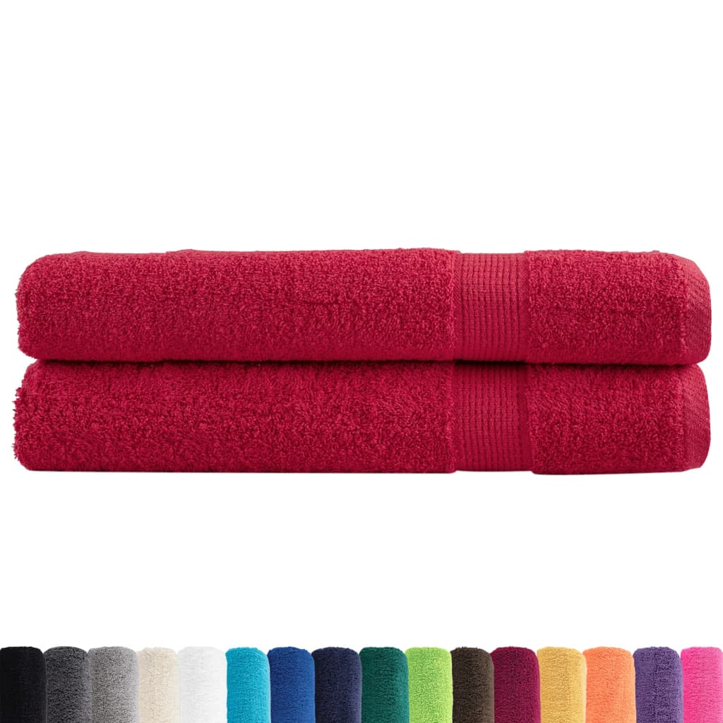 Vidaxl -Handtücher Solund 2 PCs 600 g m² 100x200 cm rot