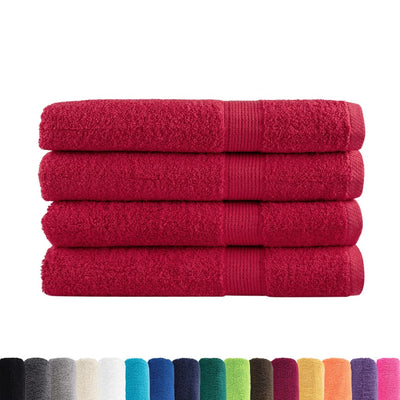 Vidaxl -Handtücher Solund 4 PCs 600 g m² 100x200 cm rot
